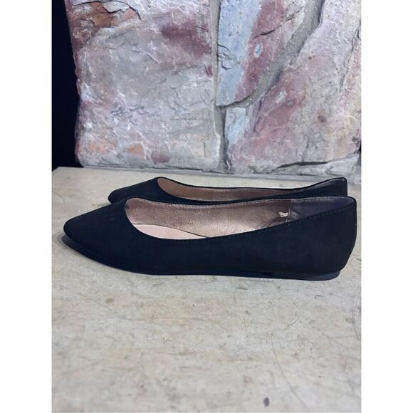 Old Navy Soft Knit Faux Suede Pointed Toe Ballet Black Flats Women’s Size 8 - Picture 5 of 11